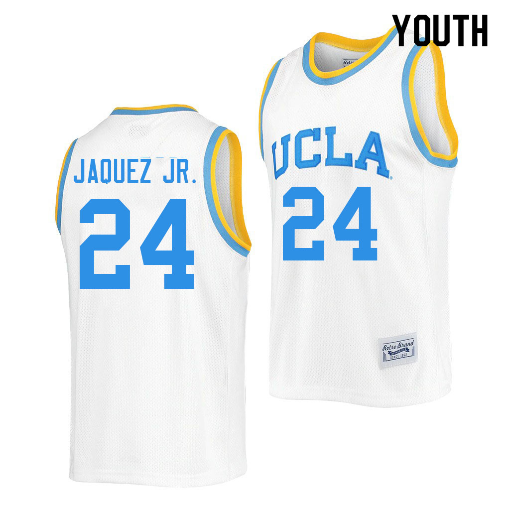 Youth #24 Jaime Jaquez Jr. UCLA Bruins College Jerseys Sale-Retro White - Click Image to Close